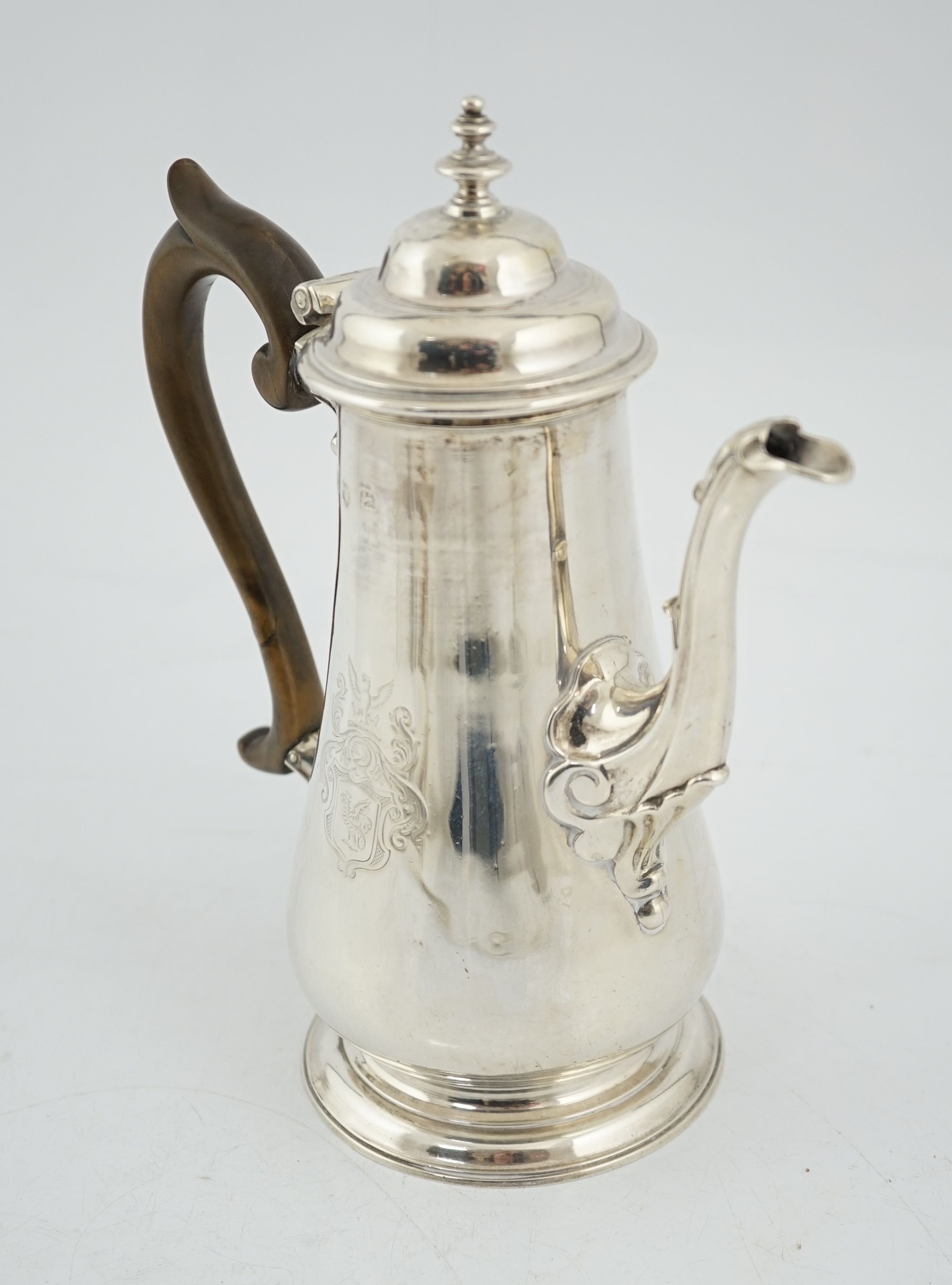 A George II silver coffee pot, possibly by William & Robert Peaston